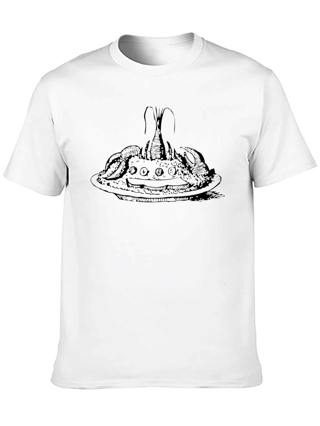 Lobster Dinner Graphic Tee - Black Cotton T-Shirt