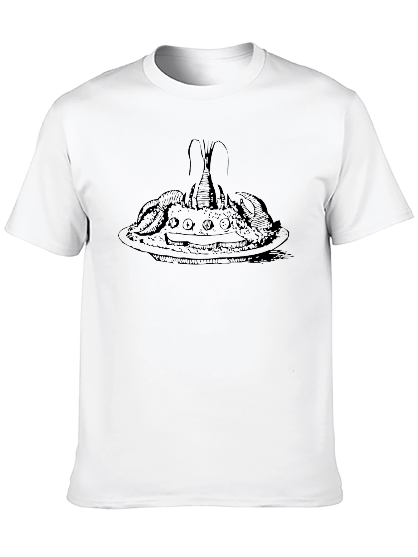 Lobster Dinner Graphic Tee - Black Cotton T-Shirt