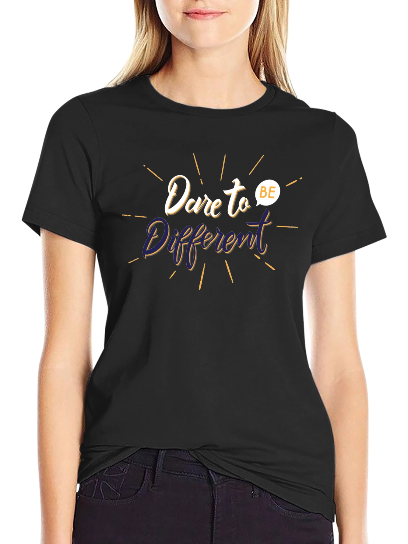 Dare to Be Different Graphic Black Tee