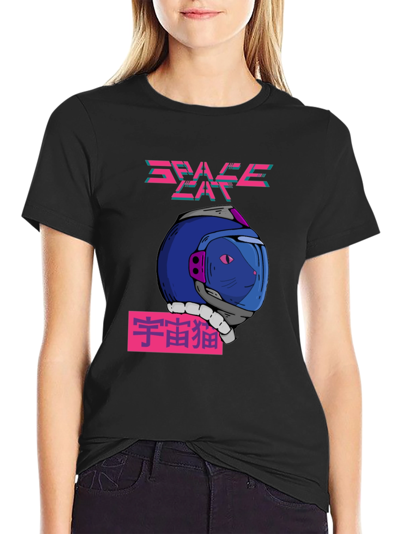 Space Cat T-Shirt - Retro Future Design
