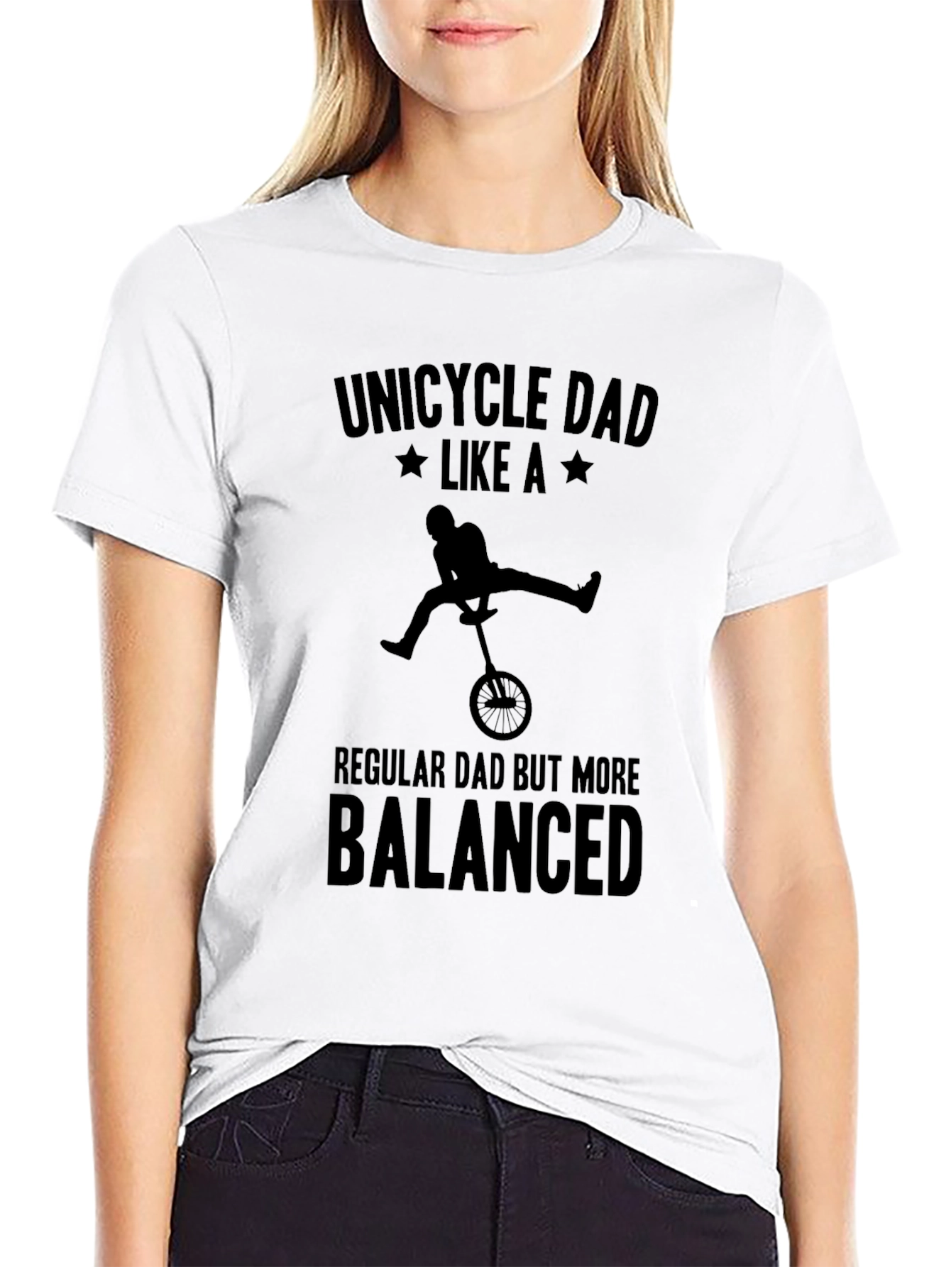 Unicycle Dad T-Shirt - Balanced Dad Tee