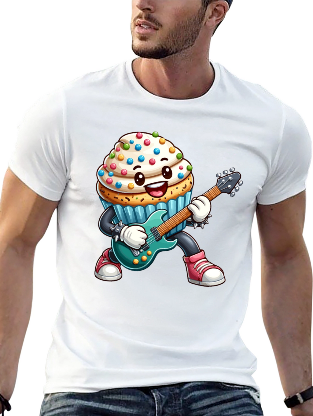 Cupcake Rocker Graphic Tee - Black Cotton T-Shirt