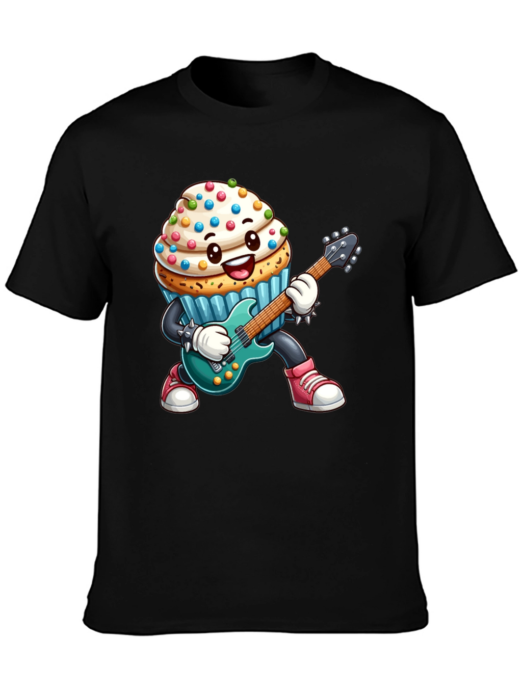 Cupcake Rocker Graphic Tee - Black Cotton T-Shirt