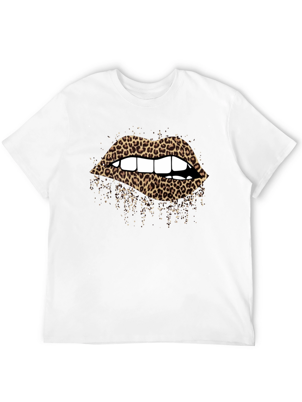 Leopard Lips Graphic T-Shirt - Black