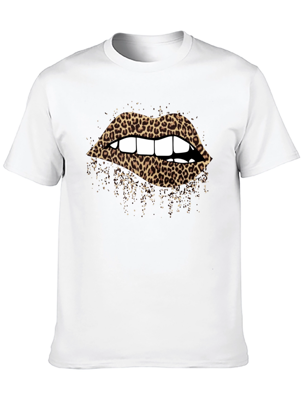 Leopard Lips Graphic T-Shirt - Black
