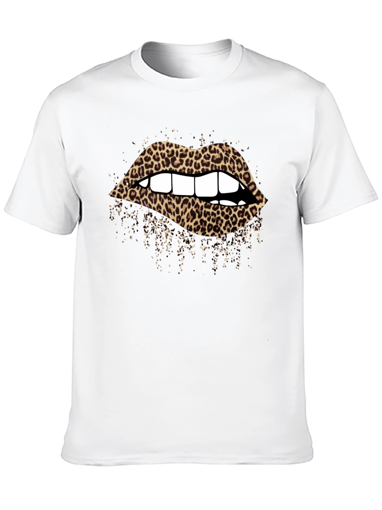 Leopard Lips Graphic T-Shirt - Black
