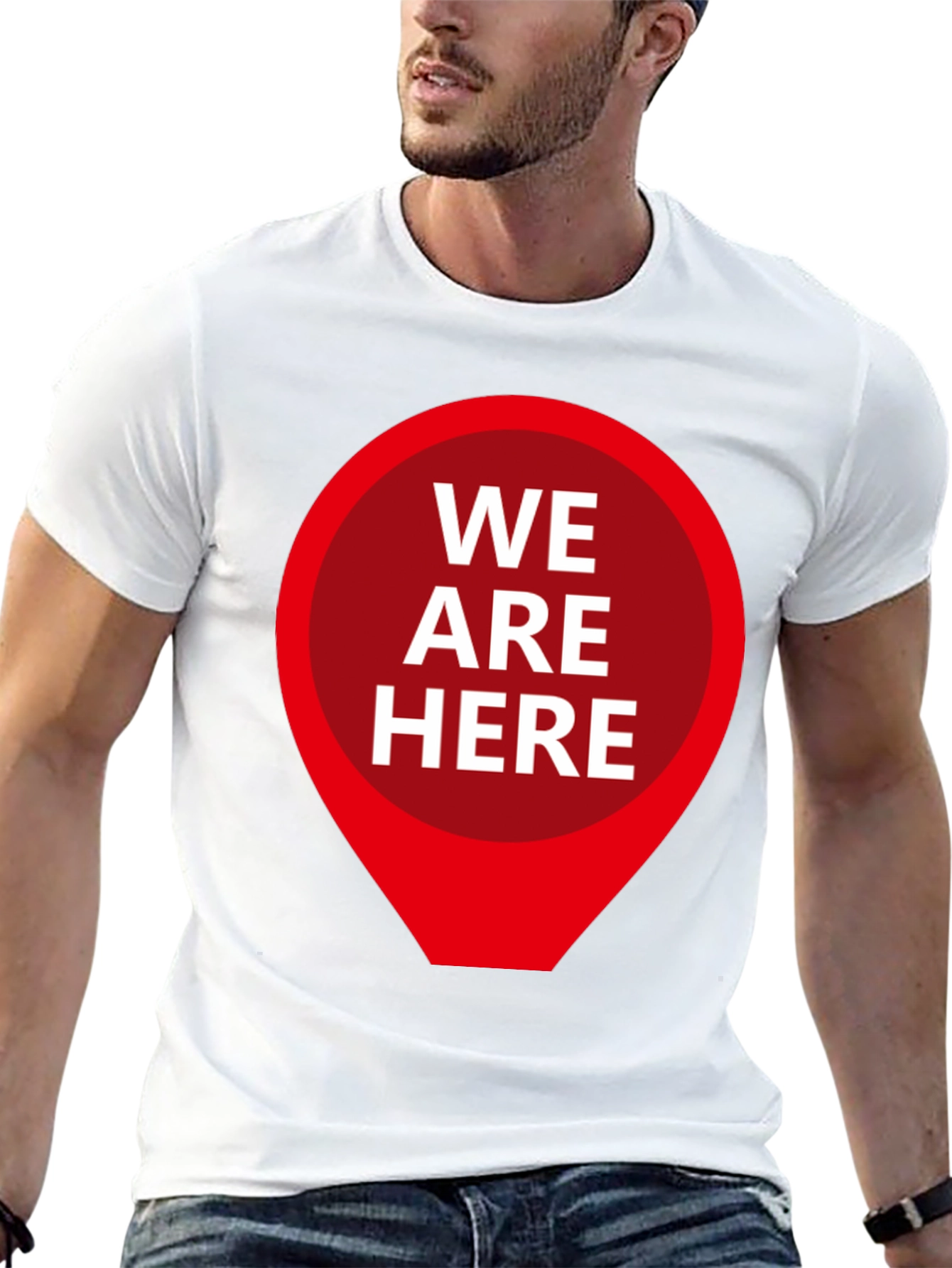 We Are Here Graphic Tee - Black