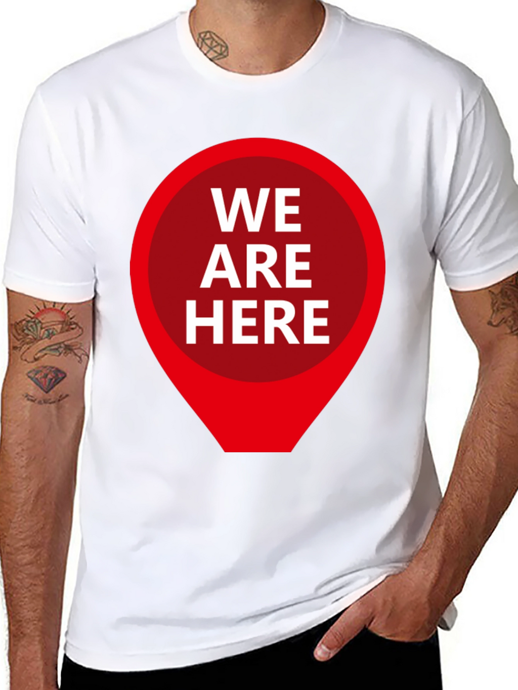 We Are Here Graphic Tee - Black