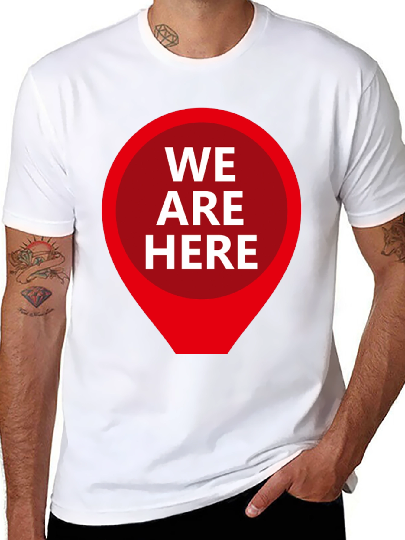 We Are Here Graphic Tee - Black