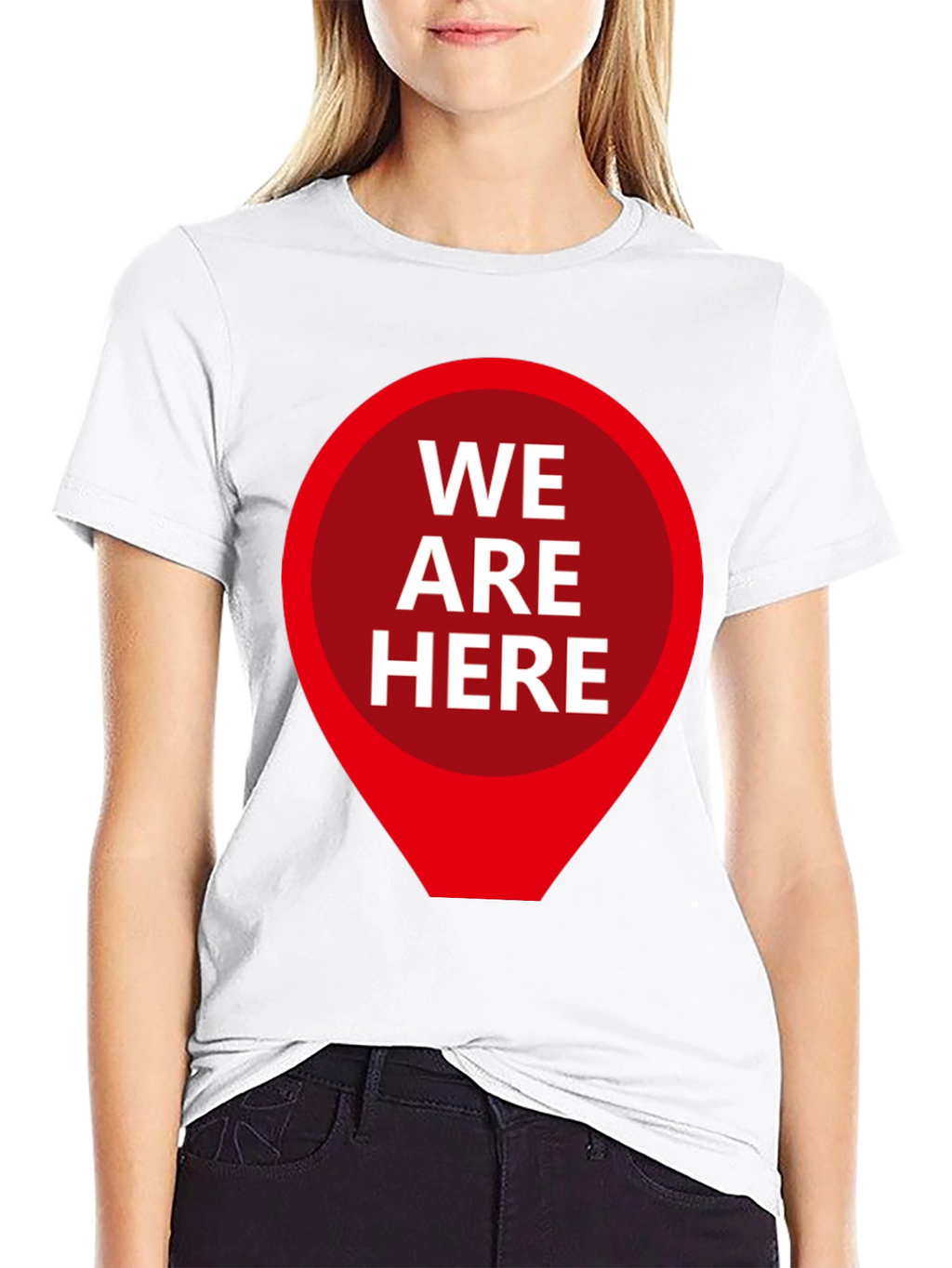 We Are Here Graphic Tee - Black