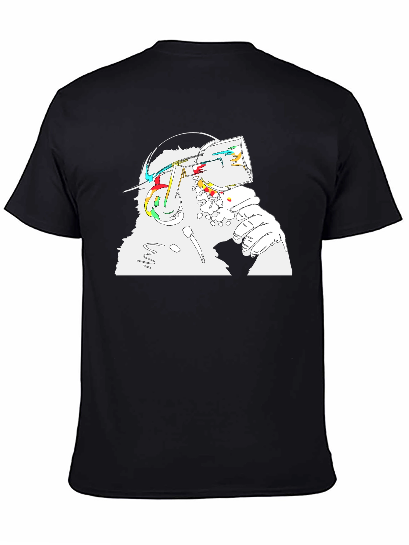 Abstract VR Headset Graphic Tee - Unisex Black T-Shirt