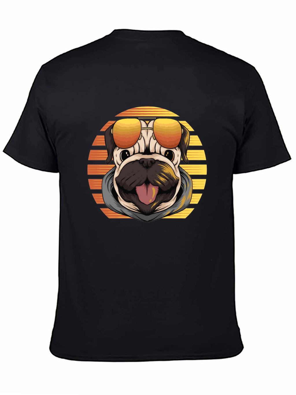 Cool Pug T-Shirt: Sunset Shades Design