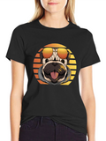 Cool Pug T-Shirt: Sunset Shades Design