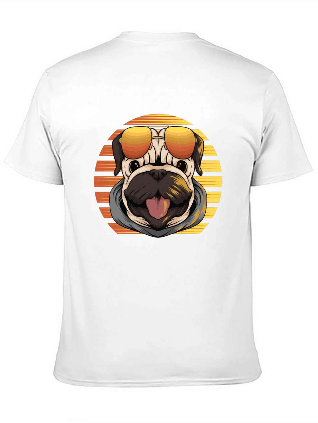 Cool Pug T-Shirt: Sunset Shades Design