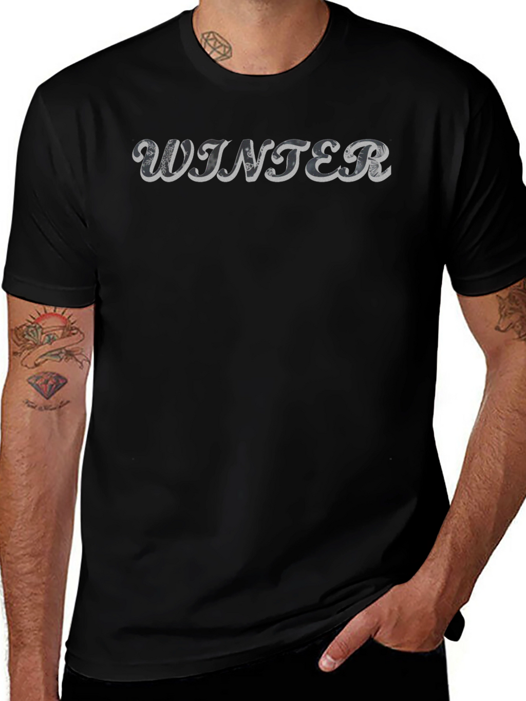 Mens Black Winter T-Shirt