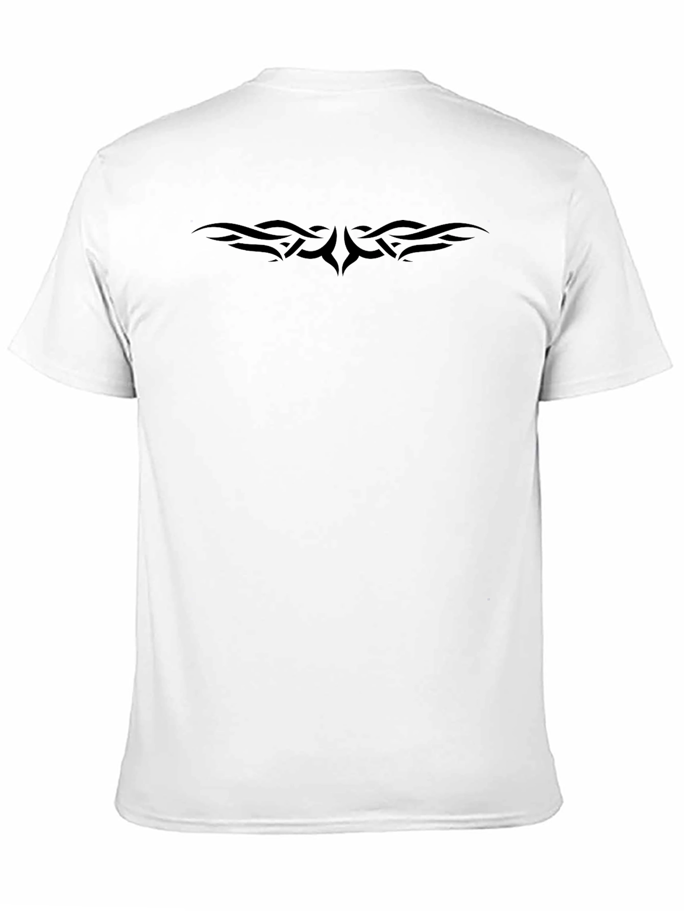 Black Tribal Design Tee - Modern Crew Neck T-Shirt