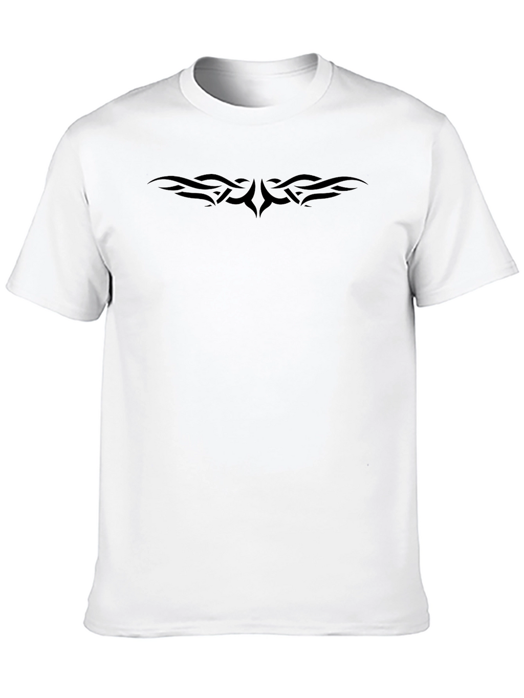 Black Tribal Design Tee - Modern Crew Neck T-Shirt