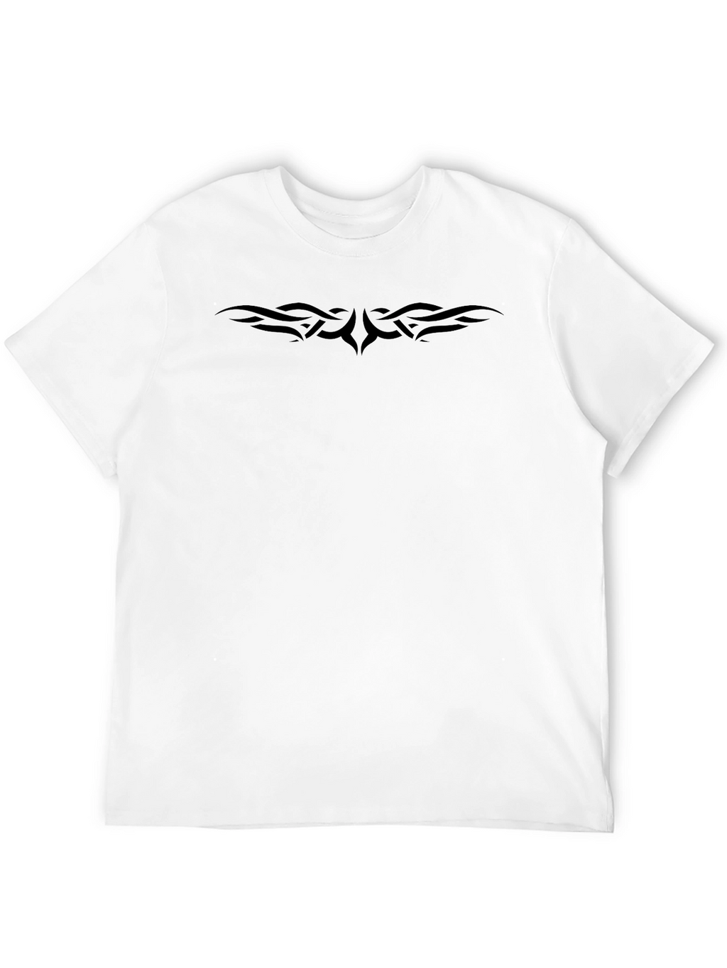 Black Tribal Design Tee - Modern Crew Neck T-Shirt