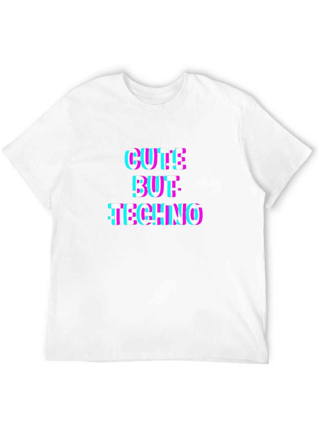 Cute But Techno T-Shirt - Glitch Style Black Tee