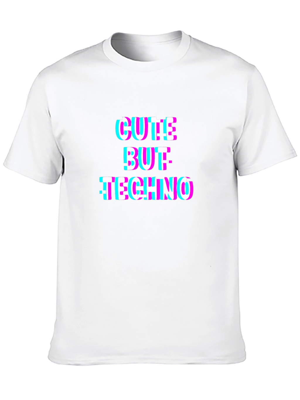 Cute But Techno T-Shirt - Glitch Style Black Tee