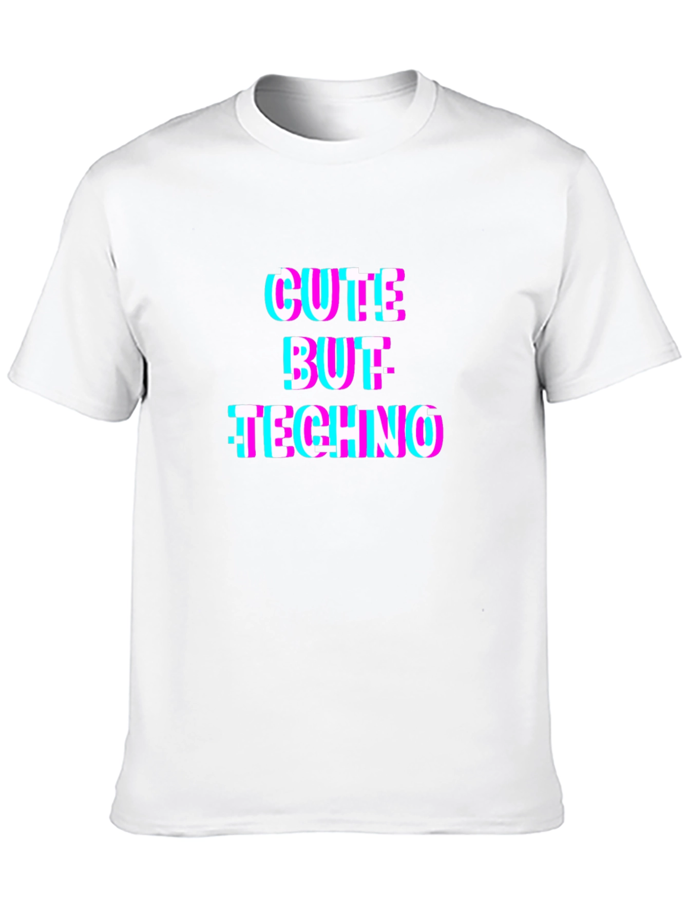 Cute But Techno T-Shirt - Glitch Style Black Tee