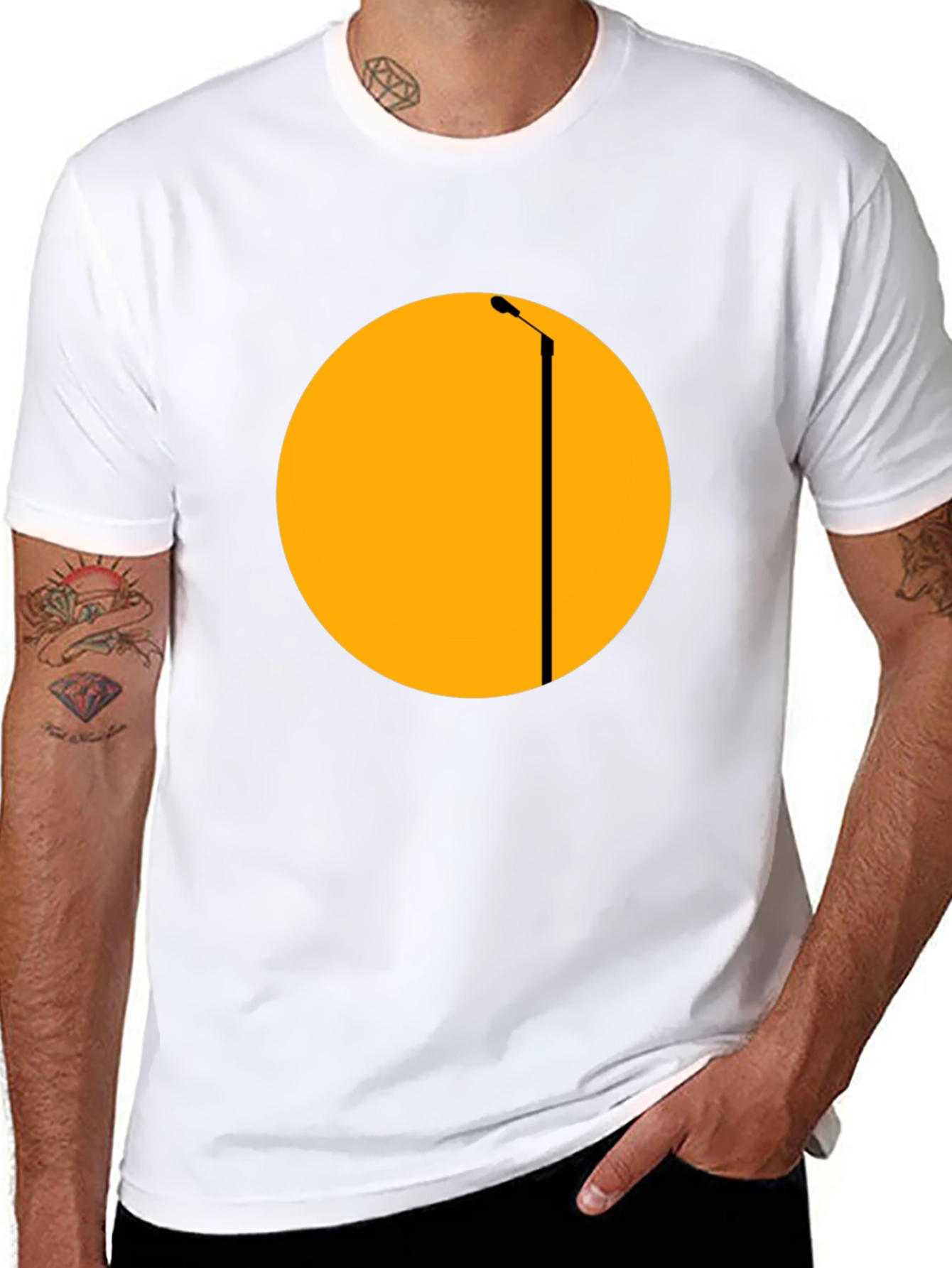 Abstract Streetlight Graphic Tee - Black