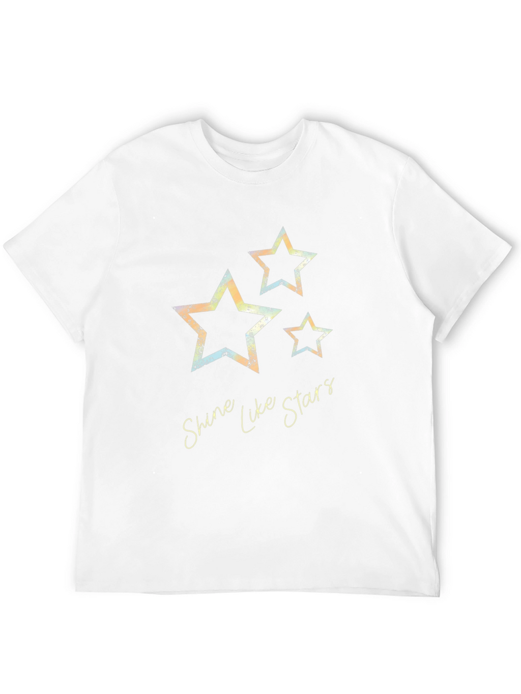 Shine Like Stars Graphic Print Black T-Shirt