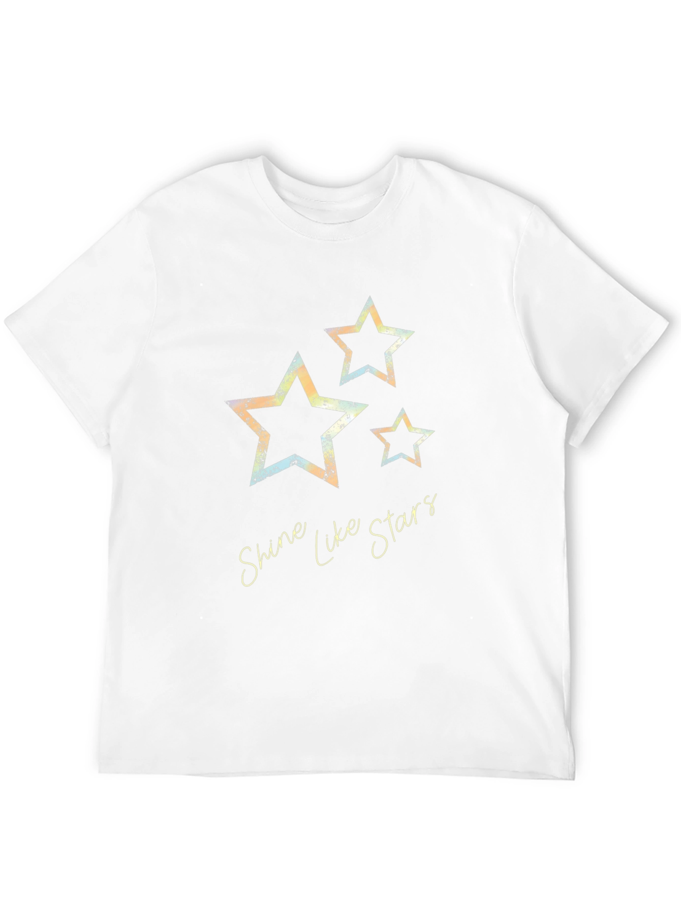 Shine Like Stars Graphic Print Black T-Shirt