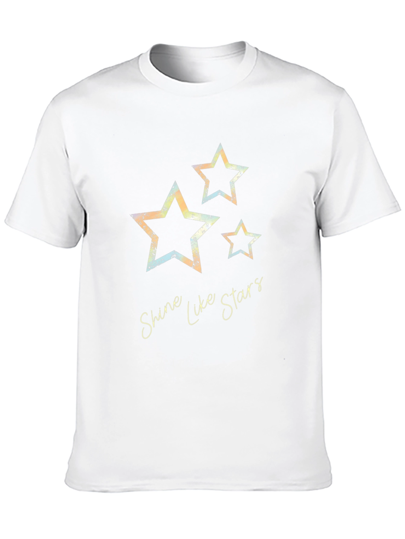 Shine Like Stars Graphic Print Black T-Shirt