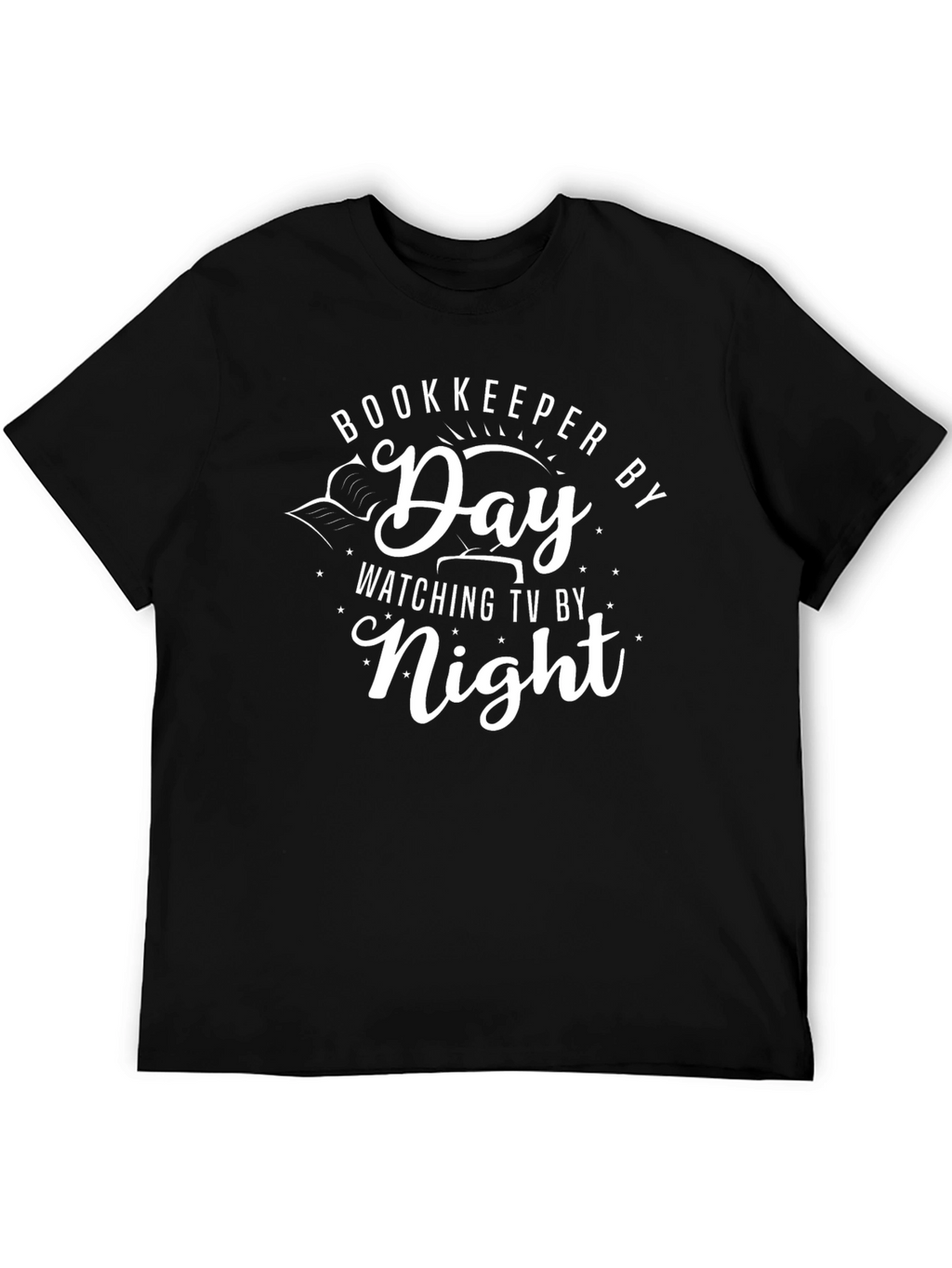 Bookkeeper Day TV Night Black Graphic T-Shirt