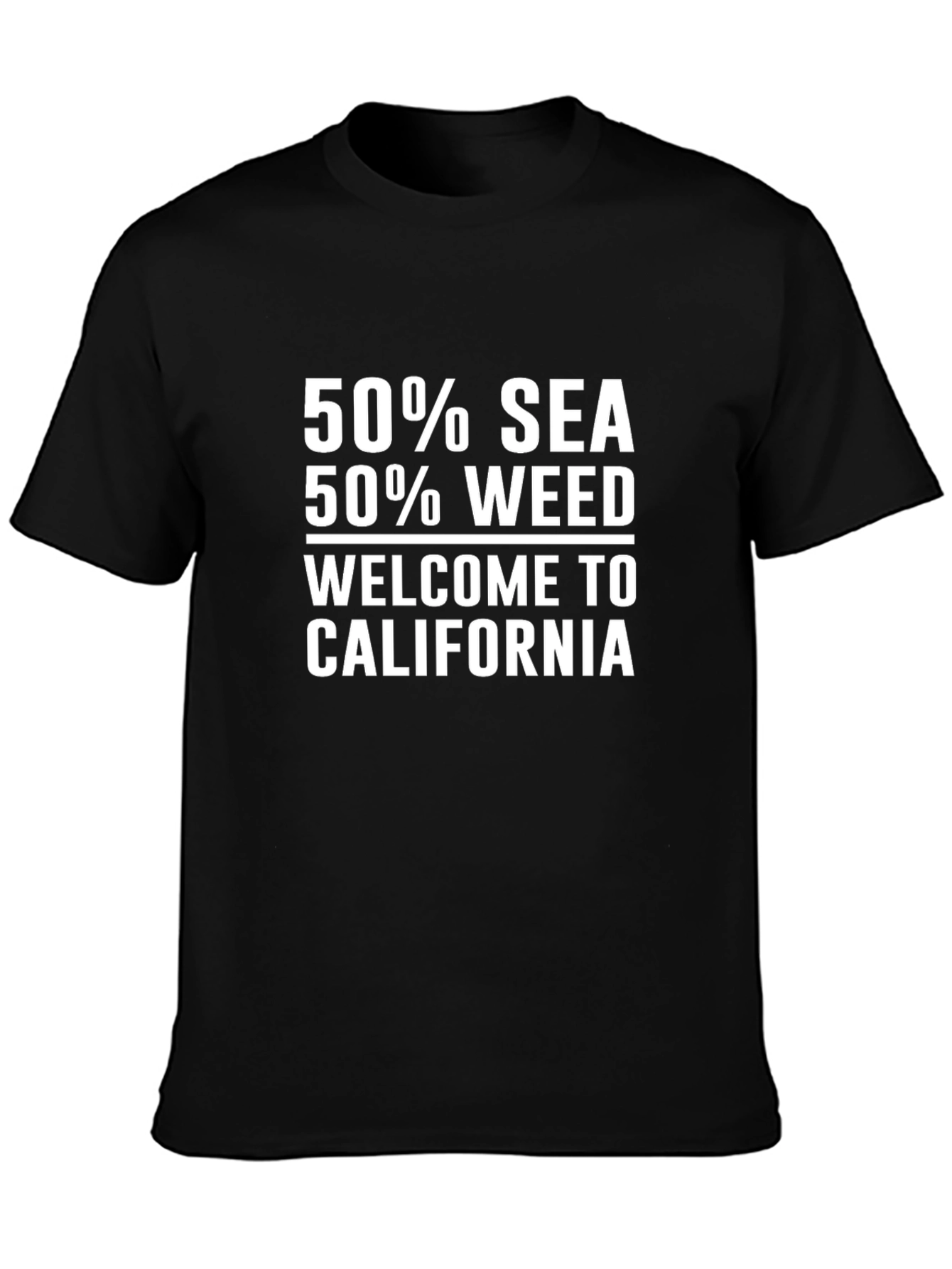 50% SEA 50% WEED California Black Graphic T-Shirt