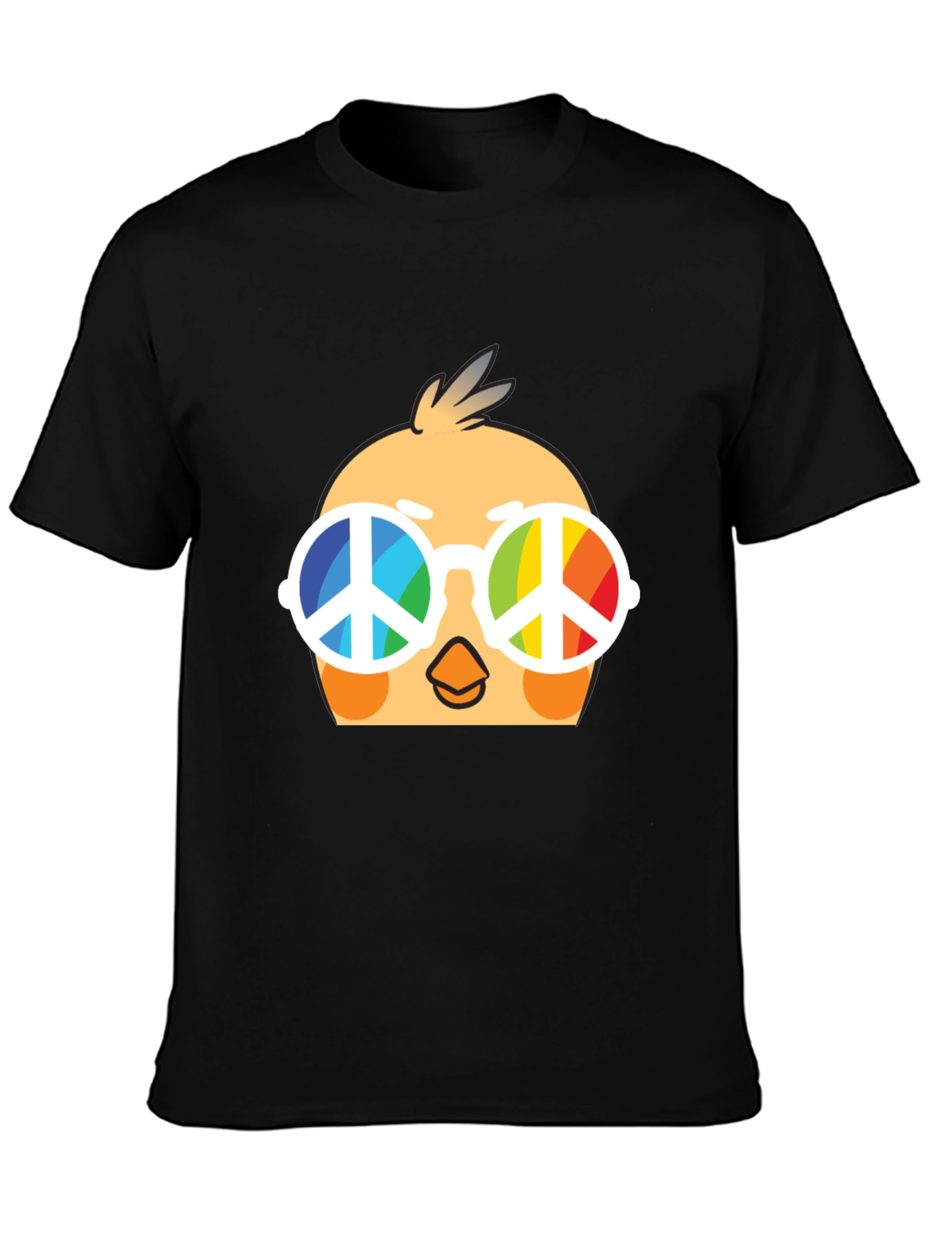 Cool Chick Peace Sign T-Shirt - Black Cotton Tee