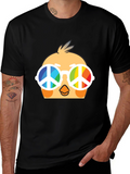 Cool Chick Peace Sign T-Shirt - Black Cotton Tee