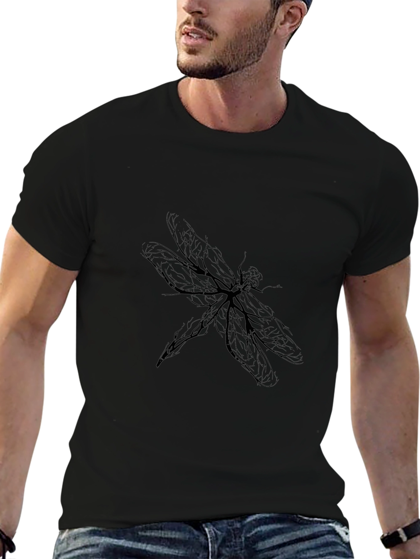 Dragonfly Graphic Black T-Shirt