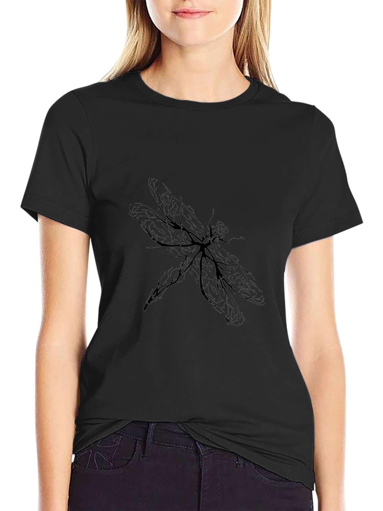 Dragonfly Graphic Black T-Shirt