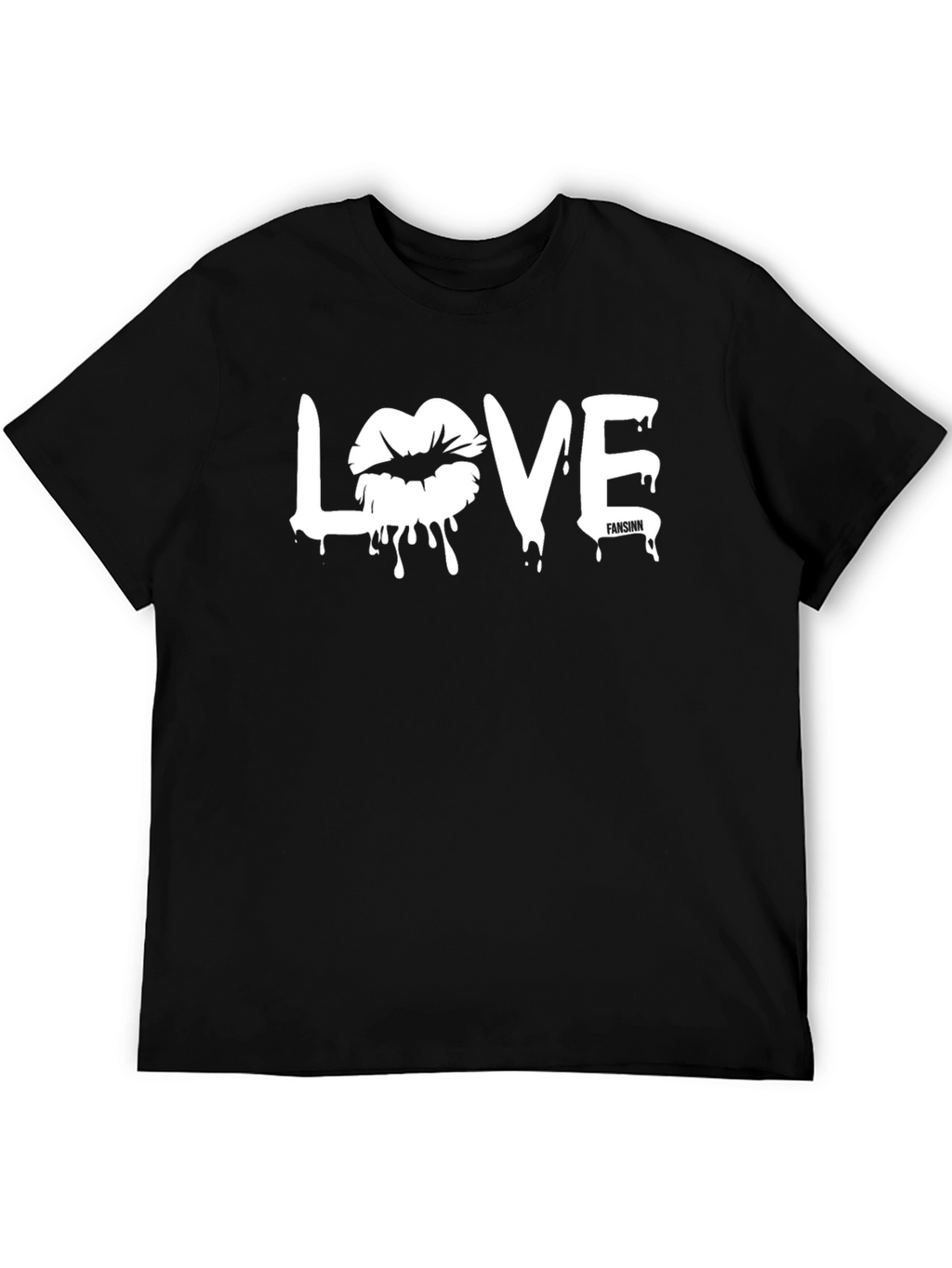Love Lips Drip Graphic Black T-Shirt
