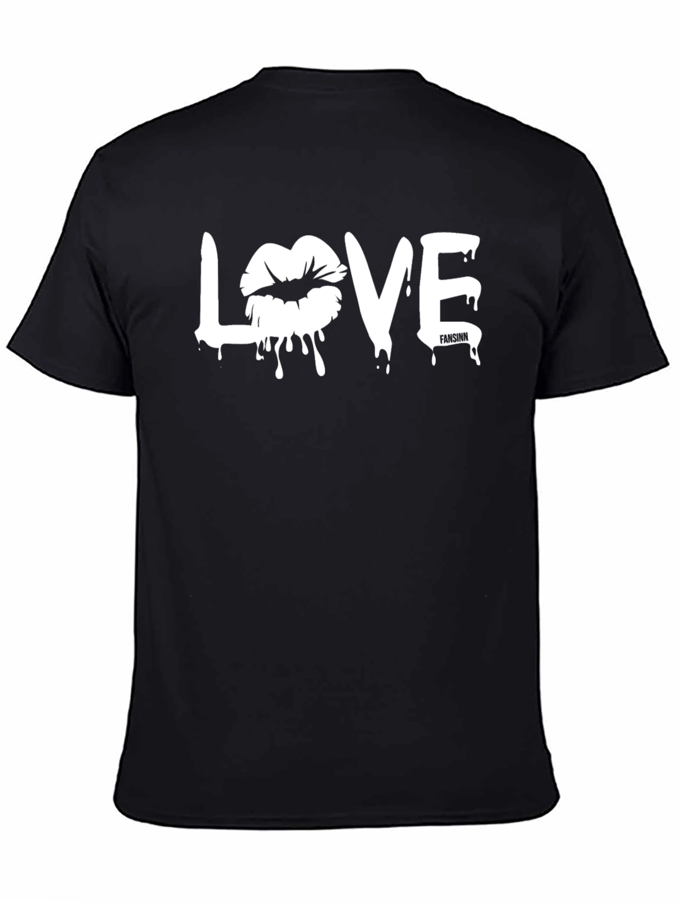 Love Lips Drip Graphic Black T-Shirt