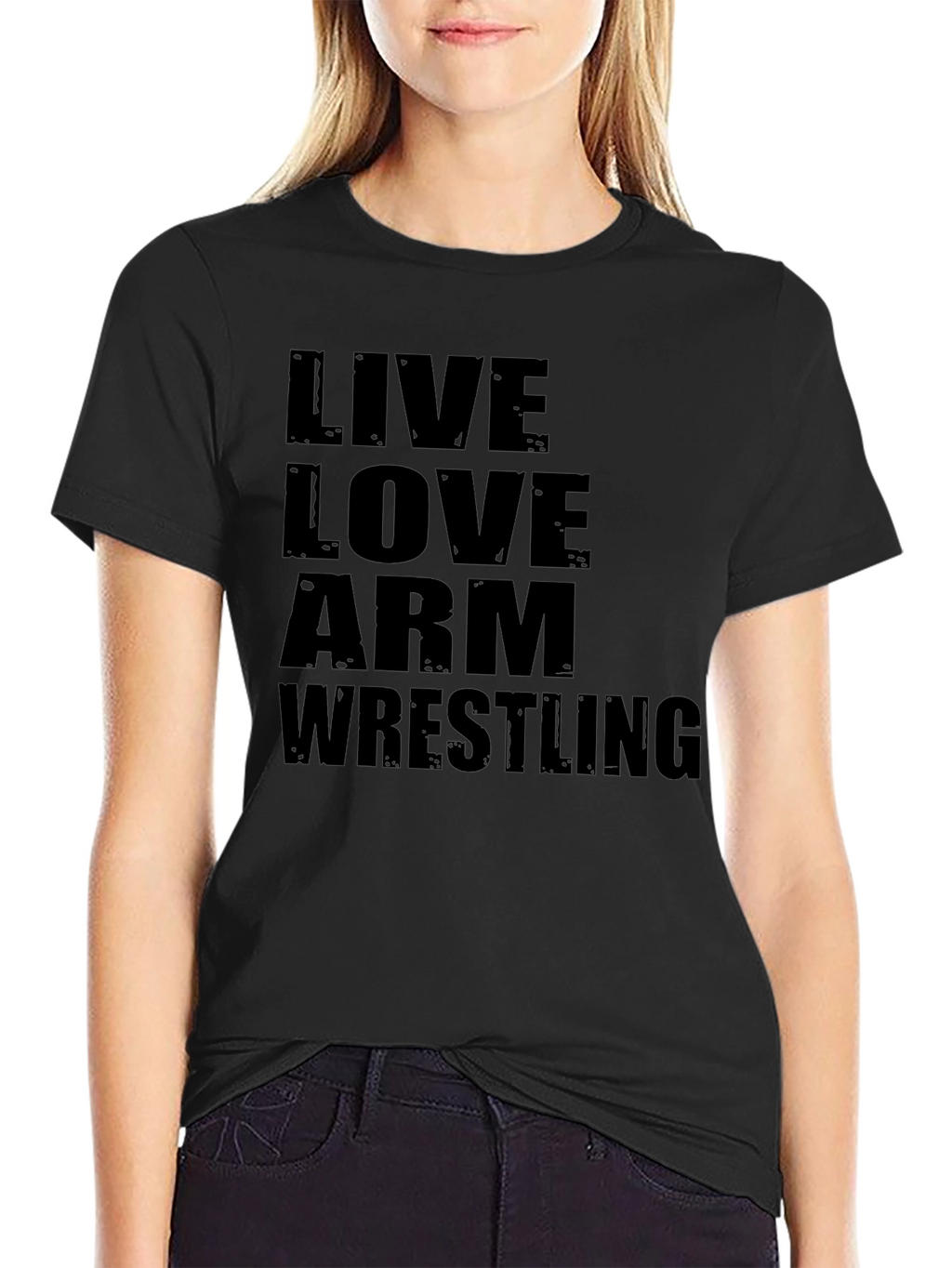 Live Love Arm Wrestling Black T-Shirt