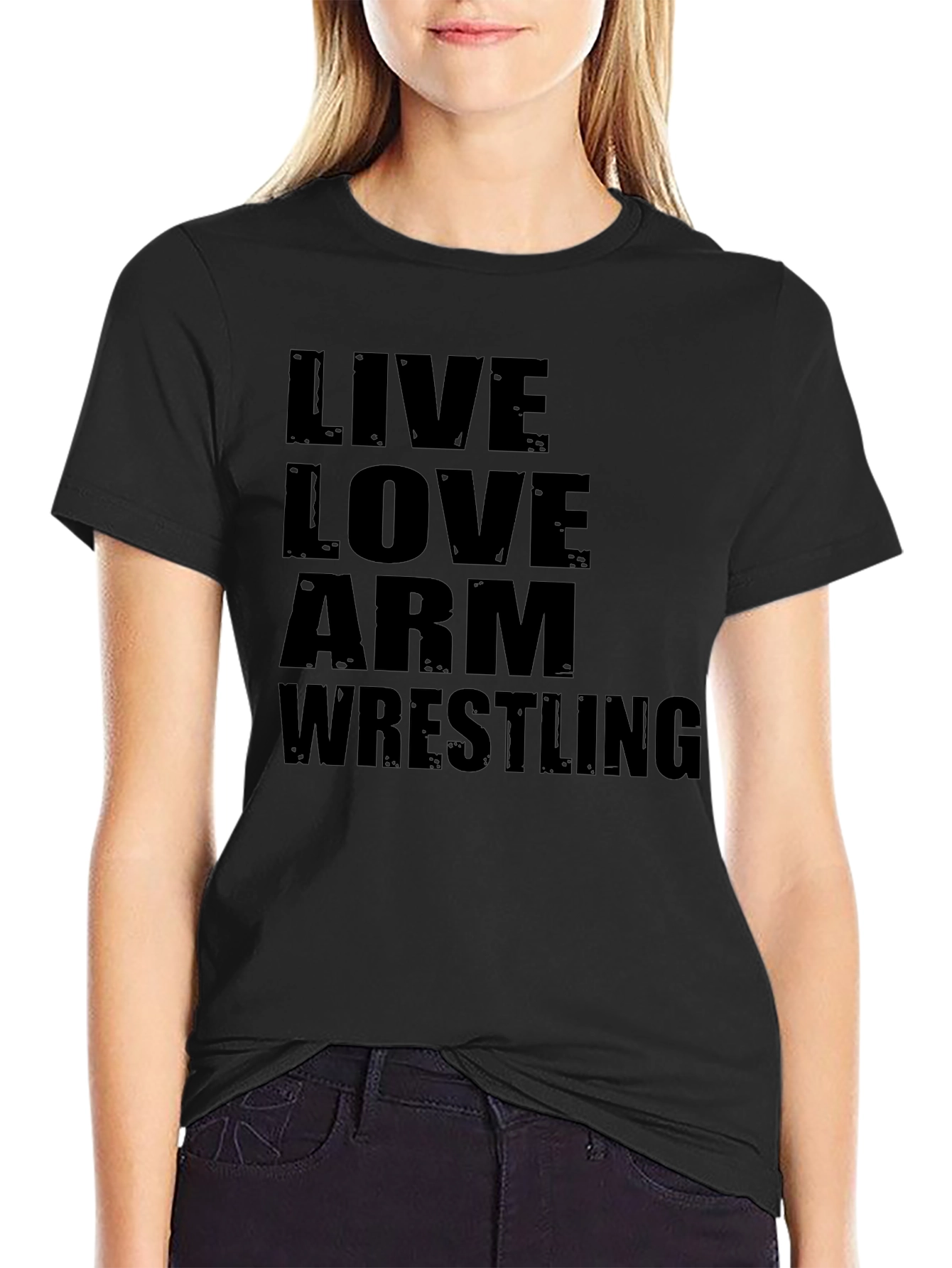 Live Love Arm Wrestling Black T-Shirt