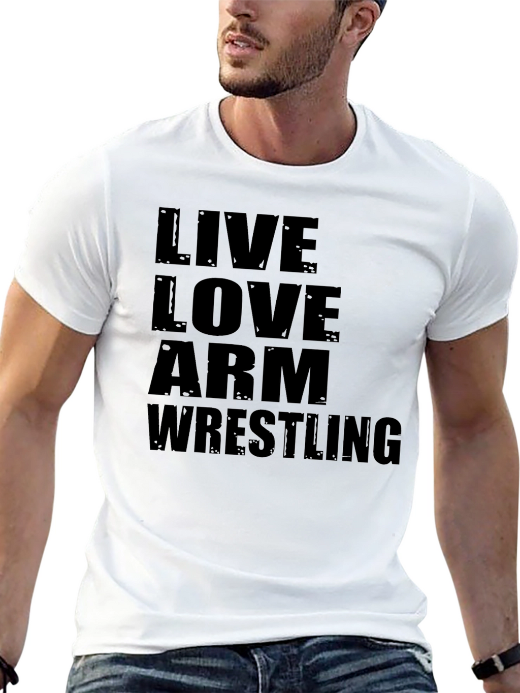 Live Love Arm Wrestling Black T-Shirt