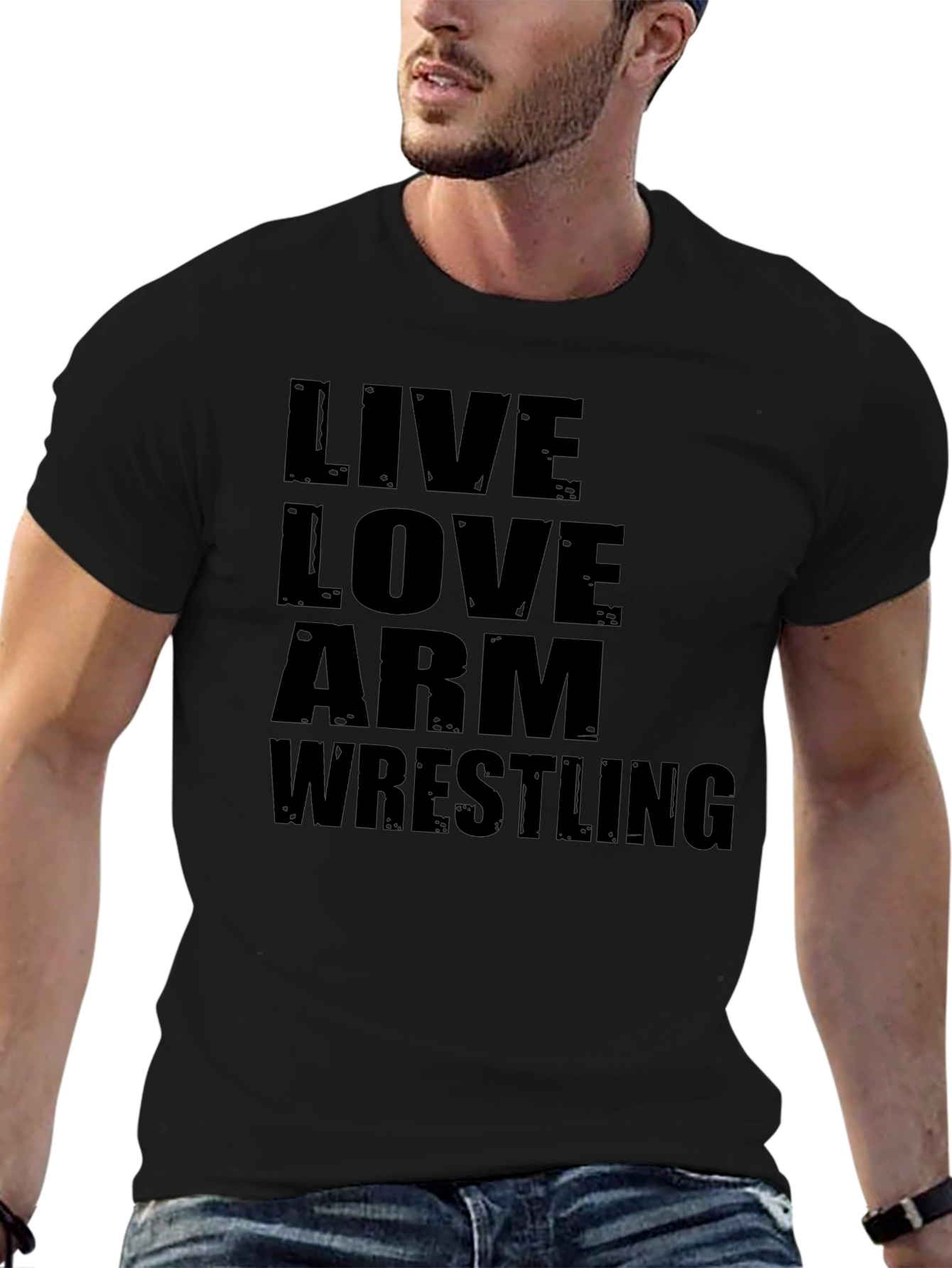 Live Love Arm Wrestling Black T-Shirt