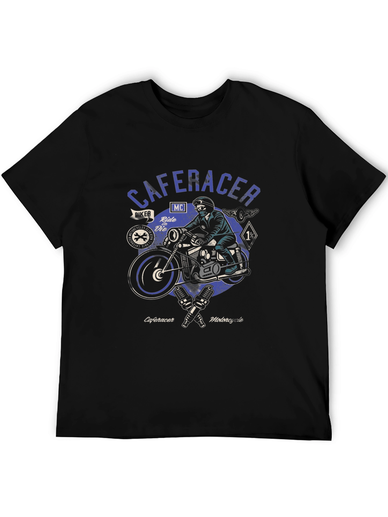 Cafe Racer Motorcycle Graphic Tee - Biker Style