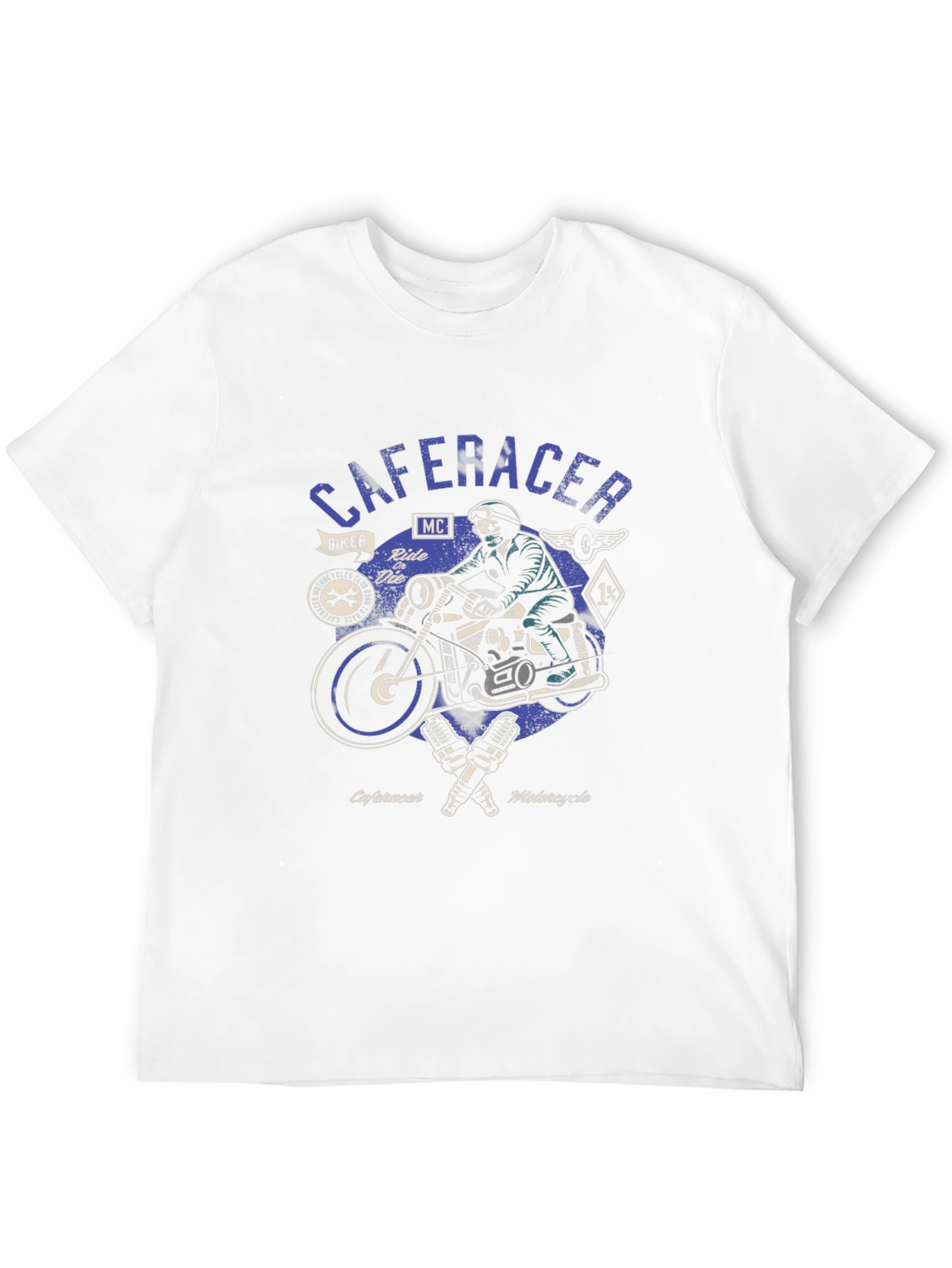 Cafe Racer Motorcycle Graphic Tee - Biker Style