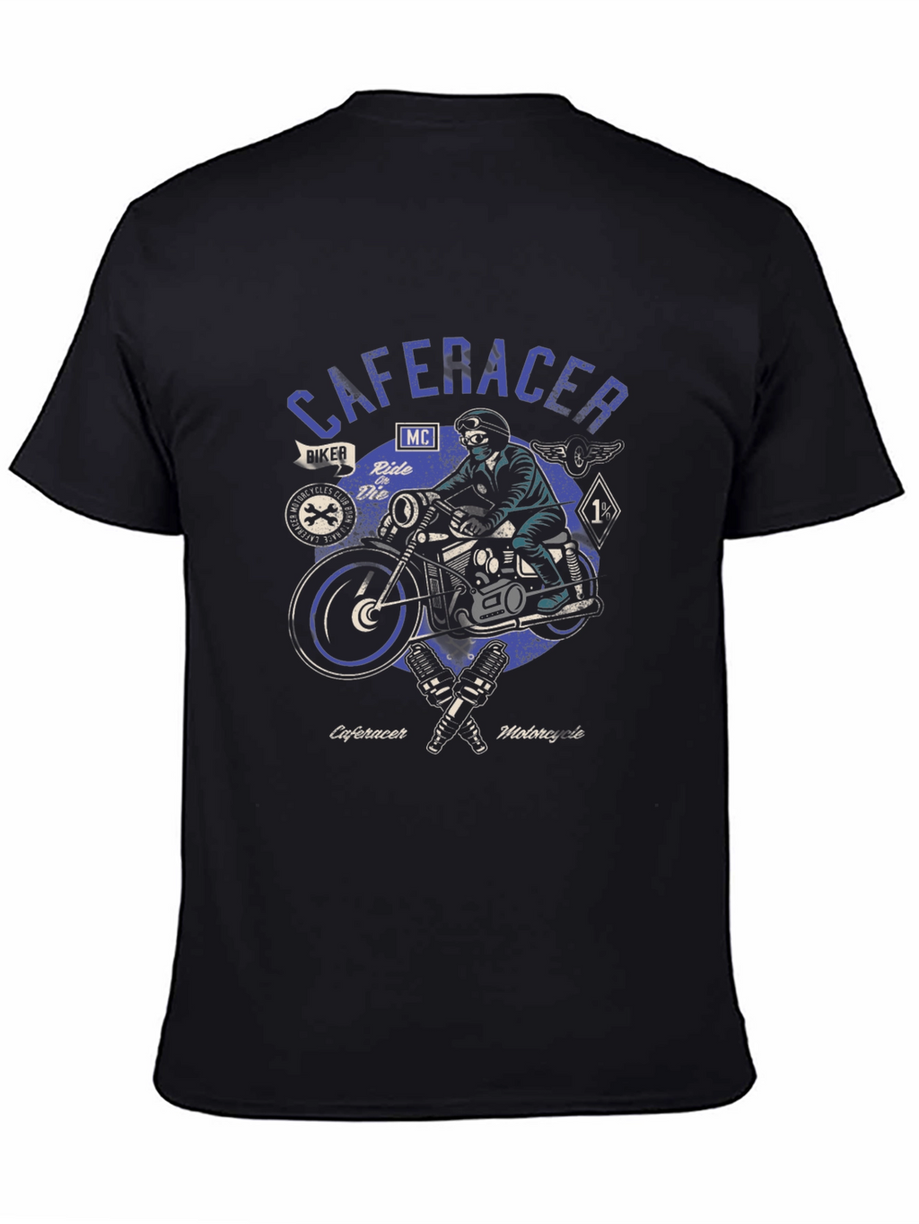 Cafe Racer Motorcycle Graphic Tee - Biker Style