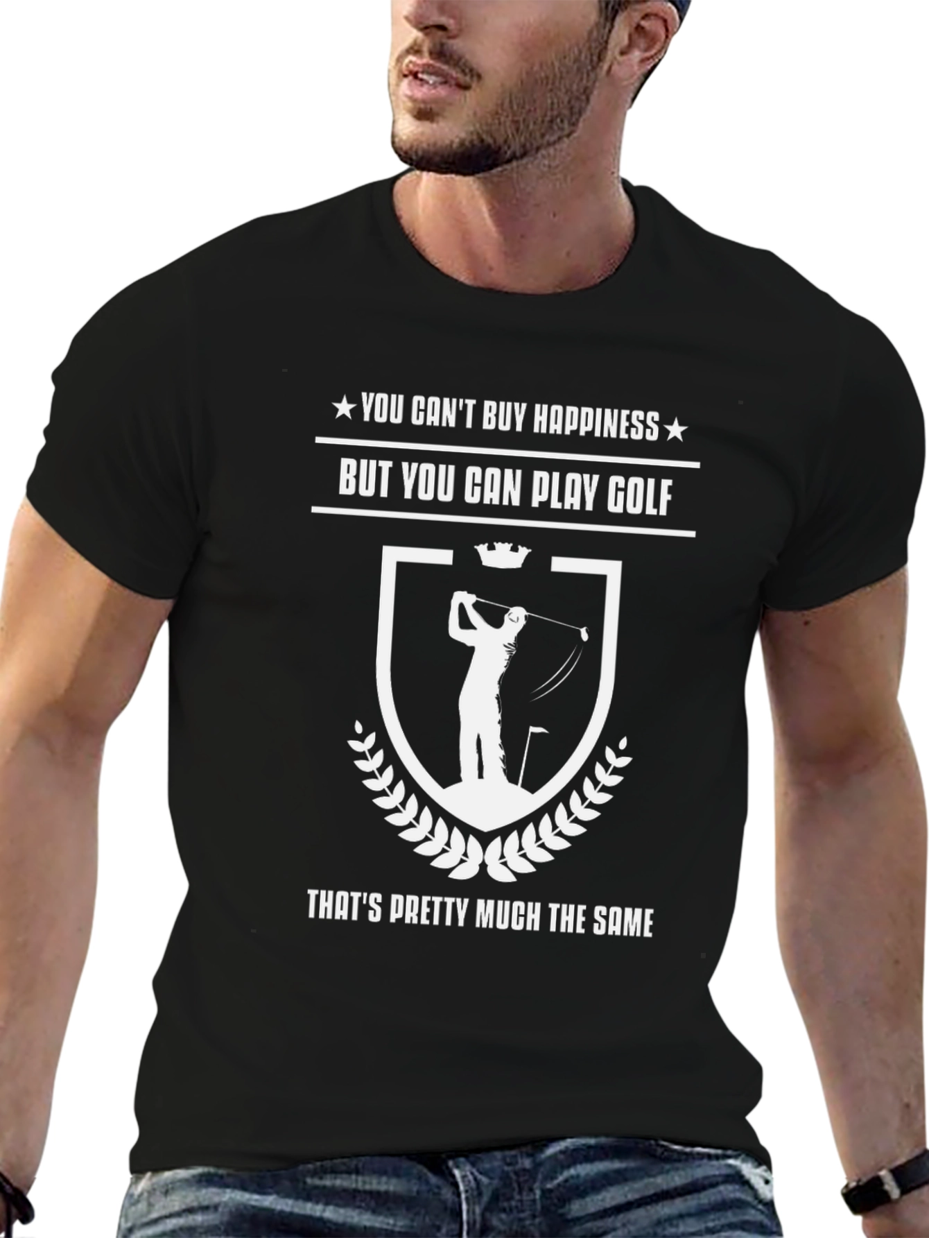 Golf Lover T-Shirt: Cant Buy Happiness Play Golf!