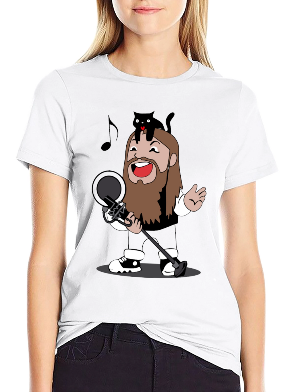 Singing Cat T-Shirt - Musical Cartoon Tee