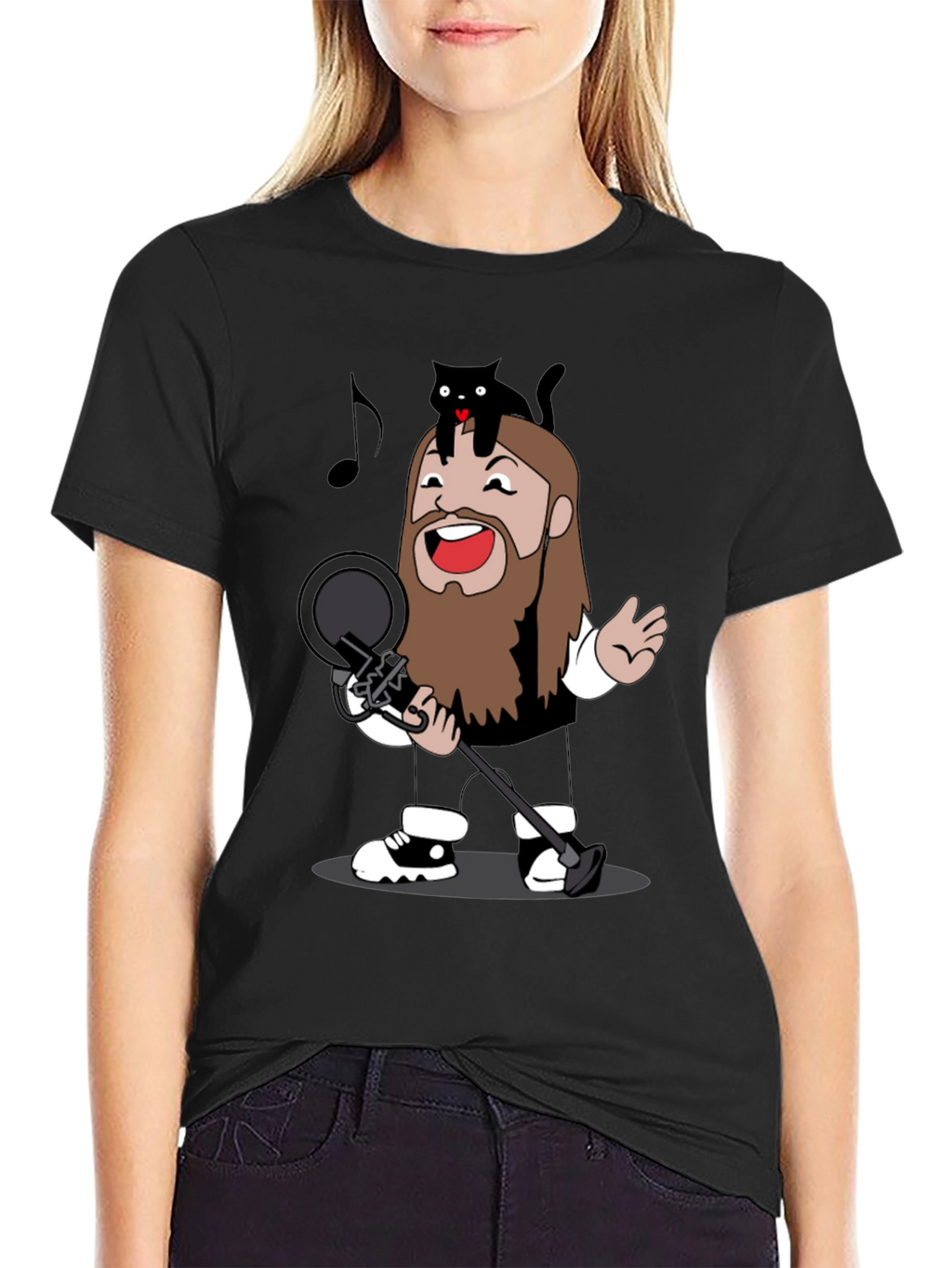 Singing Cat T-Shirt - Musical Cartoon Tee