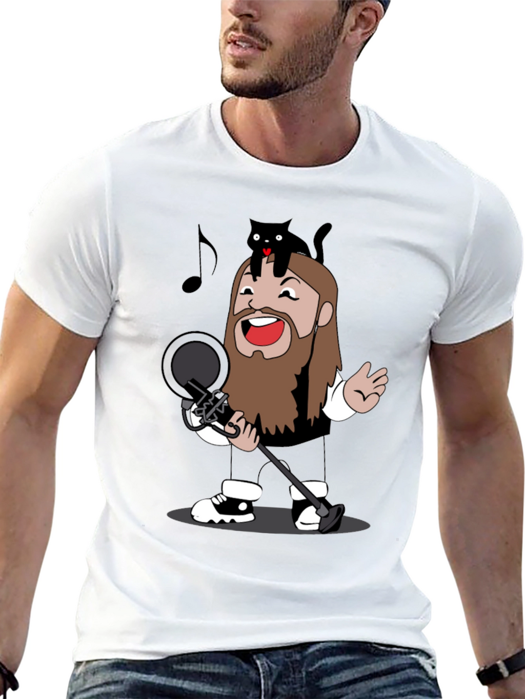 Singing Cat T-Shirt - Musical Cartoon Tee