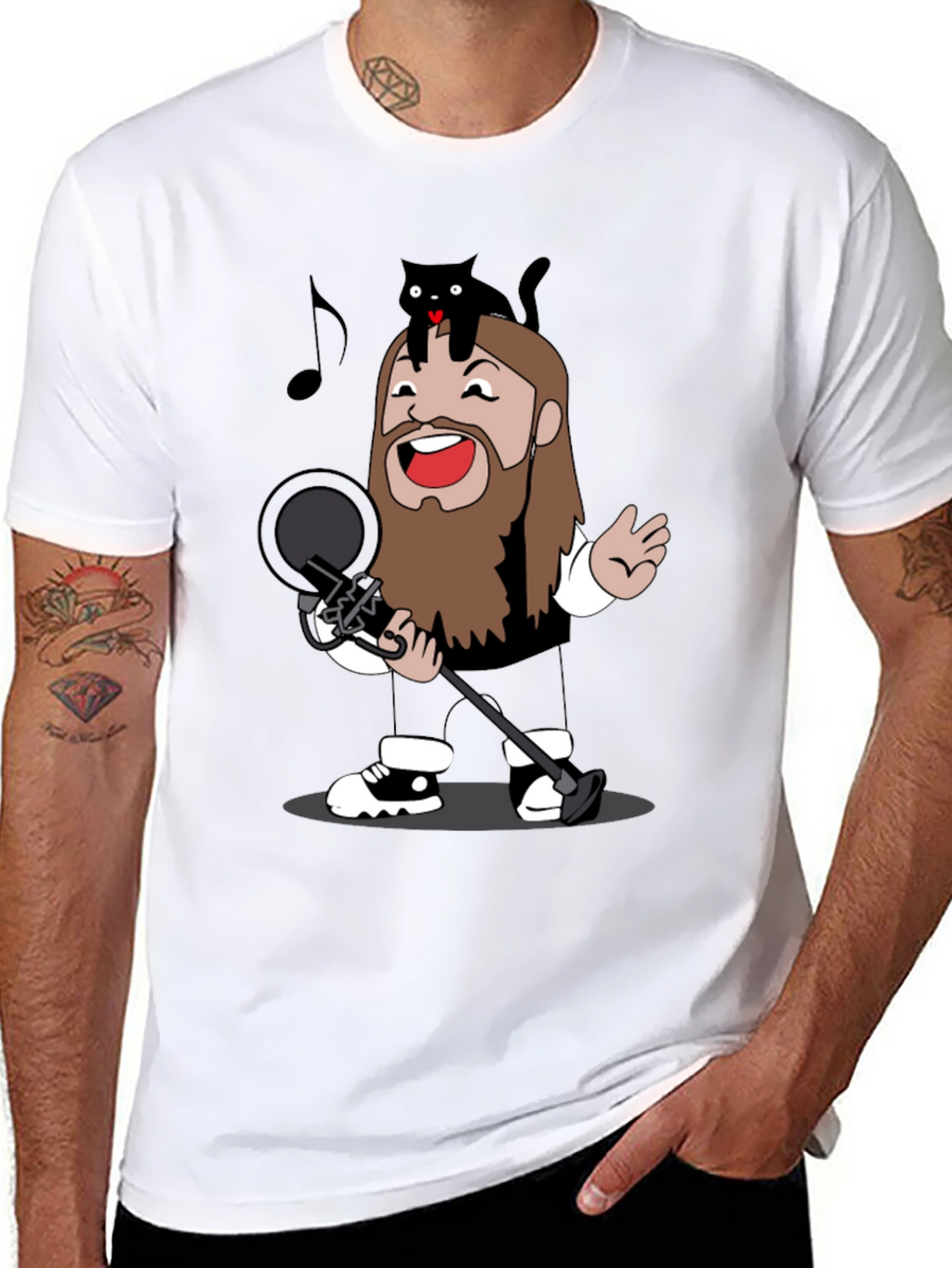 Singing Cat T-Shirt - Musical Cartoon Tee