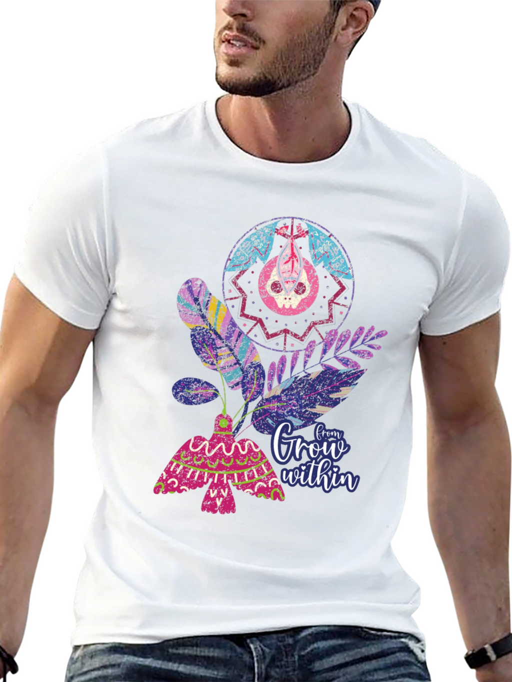 Unique Graphic T-Shirt - Grow Within Design